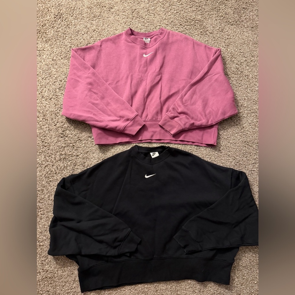 2 Nike cropped sweatshirts size medium